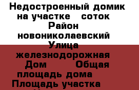 Недостроенный домик на участке 8 соток › Район ­ новониколаевский › Улица ­ железнодорожная › Дом ­ 69 › Общая площадь дома ­ 64 › Площадь участка ­ 8 › Цена ­ 450 000 - Волгоградская обл., Новониколаевский р-н, Новониколаевский рп Недвижимость » Дома, коттеджи, дачи продажа   . Волгоградская обл.